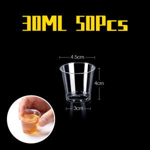 50Pcs/Bag 200ml Disposable Drinking Cup Wedding Party Dessert Cups Reusable Hot and Cold Clear Plastic Appetizer Cup Mousse Cups