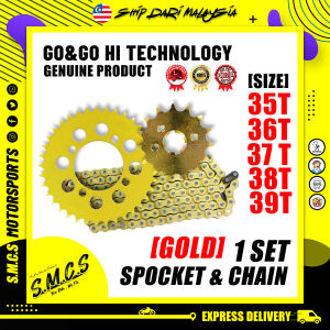 Sprocket Chain Emas Gold 428 1Set Yamaha Lc135 Rxz Y15 Y15zr Y16 Y125z Lagenda Rs150 Rs150r Rs 150R Gongo%
