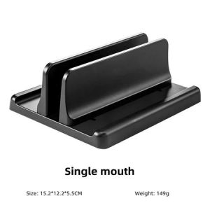 Vertical laptop stand adjustable tablet/computer/phone three in one storage stand black