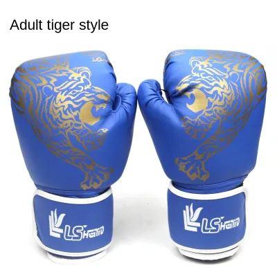 Tiger pattern Boxing Gloves PU Leather Gloves 10oz Cool Man Boxing Training Glove For Men Women