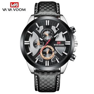 Jam Tangan Pria Kasual Bisnis Kulit Premium Original Asli Tahan Air Kalender Aktif Quartz Analog Formal Aksesoris Arloji mens Watches Kaca Tebal Tahan Gores Stainless Titanium Tahan Karat New Model Terbaru Fashion Trendy Kekinian -JV2