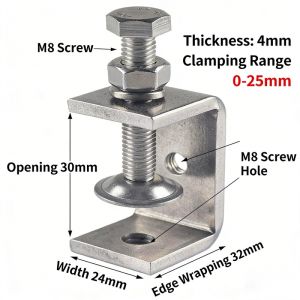 304 Stainless Steel G Clamp Adjustable 30/45mm Opening Tiger Clamp Woodworking Clip for Table Desk