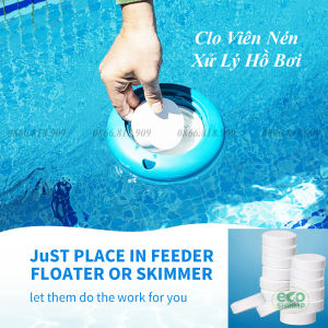Chlorine Tan Chậm - Chlor Viên Nén 200gr Đặt Ngăn Lọc Hồ Bơi Để Bổ Sung Clo Làm Trong Nước Đẹp Nước