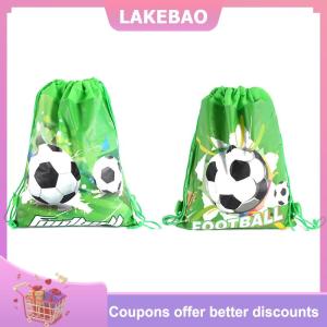 【LAKEBAO】 Bóng đá không dệt Dây Kéo Túi Ba lô trẻ em đi học trang trí nội thất Túi Quà Tặng