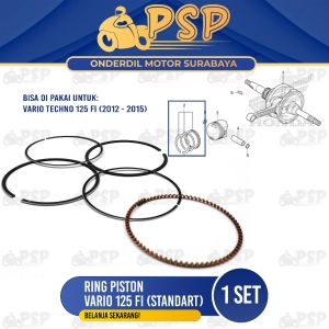 Ring Piston Vario 125 FI (Standart) - Ring Cincin Seher Seker Diameter Standard Honda Vario 125 KZR