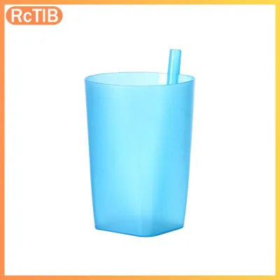 RcTlB Children Infant Baby Sip Cup With Built In Straw Mug Drink Food-grade Plastic Integrated Straw Cup Kids Water Bottle