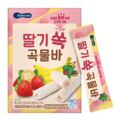 BebeCook Juniors Fruity Multi-Grain Rolls (Strawberry And Banana) 40 G