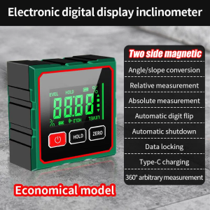 Digital Angle Finder with Laser 4 Side Magnetic Electronic Inclinometer Angle Gauge Cube Backlit Digital Level Protractor USB Type-C Rechargeable Angle Meter for Woodworking Table Saw Construction & DIY Projects