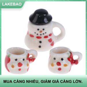 【LAKEBAO】 Bộ chén & nồi gốm giáng sinh thu nhỏ Nhà búp bê 1:12 cốc trà cà phê