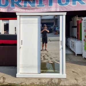 Lemari Baju Jumbo 2 Pintu Sliding / Lemari Pakaian / Rak Baju