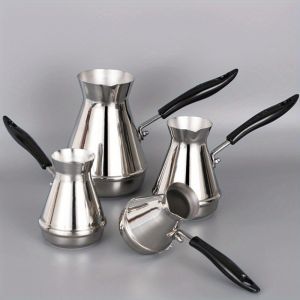LUXURYLYN Traditional Turkish Coffee Pot Stainless Steel 250-850ml Turkish Coffee Maker Portable Insulated Outdoor Teapot Water Cup Home Brewing