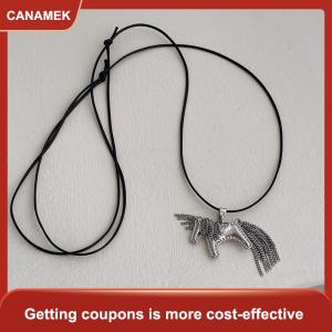 【CANAMEK 】 New Pony Tassel Pendant Necklaces For Women Long Adjustable Clavicle Chain Sweater Chain Jewelry