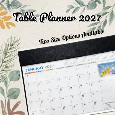 2027 Table Planner Monthly (PVC Cover)#Monthly Desk Planner with Singapore Public Holidays & School Holidays #LocalReadyStocks