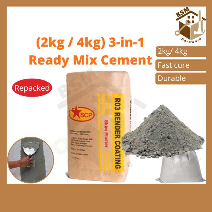 BSM SCP 2kg 4kg 3 in 1 Cement And Sand Mix Ready Mix Cement Pre Mix