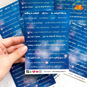 Bloomingyourdays ENGLISH WORDS Vol.2 DIY Scrapbook Stiker Dekor Jurnal Kotak kata huruf stiker estetik aesthetic galazy midnight brown sunset