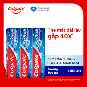 Bộ 3 Kem đánh răng Colgate MaxFresh ULTRAFREEZE the mát gấp 10X 180g/tuýp
