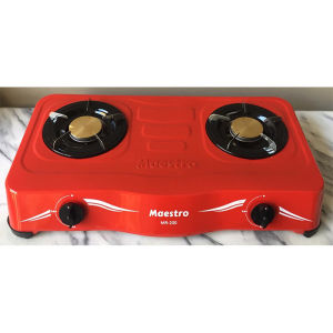 Paket Kompor Gas 2 Tungku MAESTRO MR200 dan Selang Regulator MIYAKO RMS206M