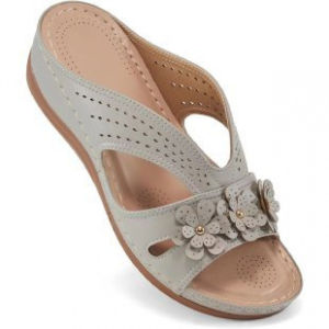 Large Size Vintage Floral Wedge Sandals 2025 New Casual Beach Peep-Toe Slide Sandals