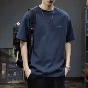 [ Summer New ][ Summer New ] Heavy Short Sleeve T Mens Summer New American Style Pure Cotton Trendy Base White Loose Half Sleeve T-Shirt [ Ultra-Thin Sweat-Permeable ][ Ultra-Thin Sweat-Permeable ]