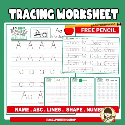 TRACING WORKSHEET for kids ( 70 PAGES ) PERSONALIZED WORKSHEET - ACZLPRINTINGSHOP