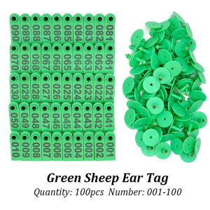 100Pcs Goat ear tag set Animal Ear tag applicator plier Livestock Ear tags for sheep pig No.001-100