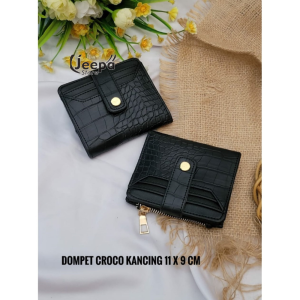Dompet Kancing Croco Slot Kartu Fashion Wanita Elegan Korean Terbaru Kulit Premium Imprort