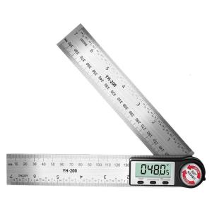 Practical Angles Measuring Tool 200mm Accuracy Ground Stainless Steel & Double Unit LCD Display Measuring Instrument