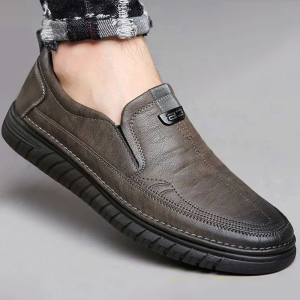 Men’s Business Leather Loafers Formal Slip-On Dress Shoes Casual Summer Black Flats