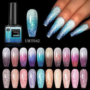 UR SUGAR Reflective Thermal Gel Polish Semi Permanent Soak Off Color Change UV LED Red Blue Glitter Gel Polish Nail Art Varnish For Gel Nail  7.5ml