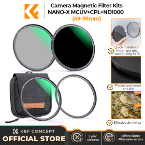 K&FCONCEPT NANO-X Magnetic Filter(UV+CPL+ND1000+Adapter Ring)4 in 1 Filter Kit Waterproof Scratch-Resistant Anti-Reflection with Filter Pouch Kit