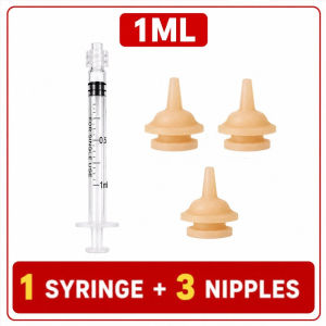 Pet Milk Feeder Syringe Kit Newborn Puppy Kitten Nursing Nipples Soft Silicone 1ML 3ML 5ML 10ML 20ML Hand Feeding Tool for Small Pets