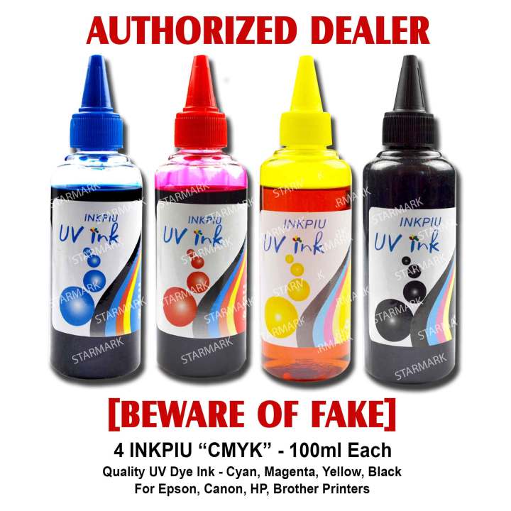 4 Bottles Inkpiu Uv Dye Ink Inks 100ml Each Cmyk Universal Inks For Epson Canon Hp Brother 0081