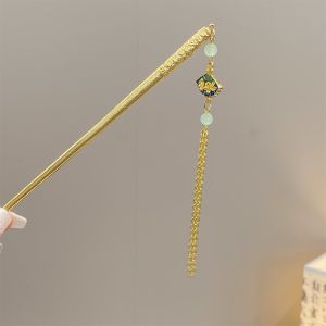 YSUNNY น้ำเต้า ที่หนีบผมแบบมีพู่ จี้ แฟน หมวกฮั่นฟู คลาสสิก แบบโบราณ ปิ่นปักผมสไตล์จีน ผู้หญิง