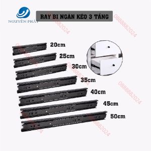 RAY TRƯỢT NGĂN KÉO CÓ BI 3 TẦNG THÉP SƠN TĨNH ĐIỆN - TOPTEN