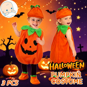 Cute Baby Pumpkin Halloween Costume Kids Cosplay Party Clothes Trick or Treat Party Outfit