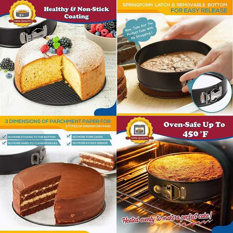 Layer Cake 3in Cake Pan Baker 3-in-1 Set SquarHZC-e Heart-shaped