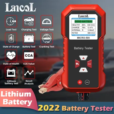 Lancol Micro 500 Car Battery Tester 12V Lithium Battery Test Lead Acid Battery Analyzer System Test 40-3000 CCA LED Display