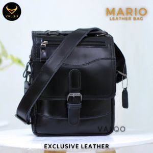 Tas Slingbag Kulit Pria Tas Selempang Kulit Pria Cowok Tas Shoulder bag Kulit Pria Laki laki Tas Kulit Bahu Pria MARIO Bag Dari Kulit Sapi
