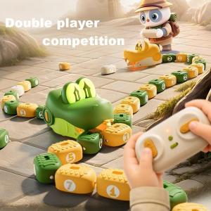 Magnetic Eating Snake Remote Control Car Toy for Boys Dual Player Battle Greedy Bean Childrens Birthday Gift