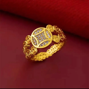 LUCKY Charm Earrings Money Catcher Coin Stainless Charm  ring size 6.7.8.