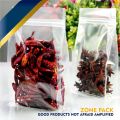 [50pcs] 12 x 22 cm Standing Pouch Flat Bottom Bening I Kemasan Kopi Snack Transparan I Kemasan Ziplock Clear. 