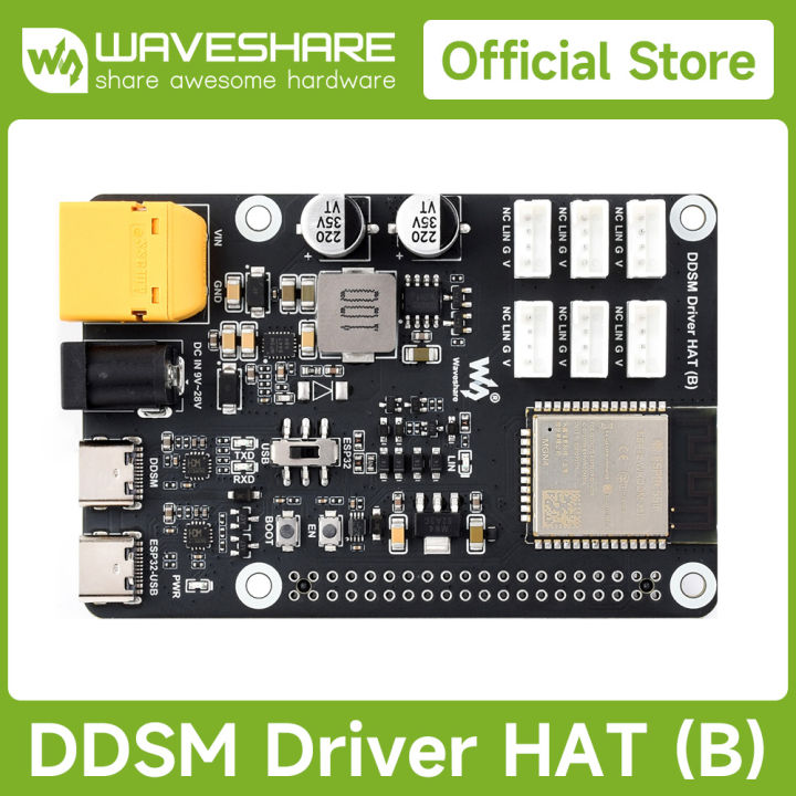 แผงวงจรเซอร์โวมอเตอร์ขับตรงคลื่น (ข) ESP32รวมและวงจรควบคุมรองรับ WiFi 2 ...