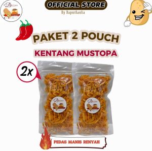 Paket beli 2 Kentang mustofa kemasan pouch 50gr mustofa kering pedas manis kualitas premium no SMG