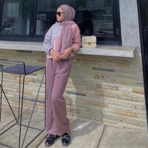 Celana Kulot Crinkle Highwaist Wanita Loose Cullote Pants terkini