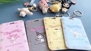 Sanrio ID Card Holders Business Credit Card Holder plastic Card Case Organizer kids gift Mymelody Kuromi Cinnamoroll Pompom Purin