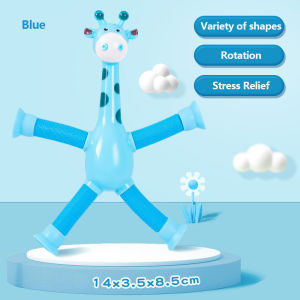 Colorful Giraffe Variety Shape Telescopic Suction Cup Toys Pop Decompression Toys for Kids