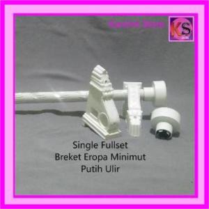 ROLLET TIANG GORDYN Breket Eropa Besi REL Gorden 4 MTR Single Rollet Fullset Minimut Batang Ulir Minimalis
