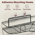 Wrought Iron Wall Hanging Bathroom Shelf Corner Wall-Mounted Bathroom Organizer Storage Holder Shelf. 