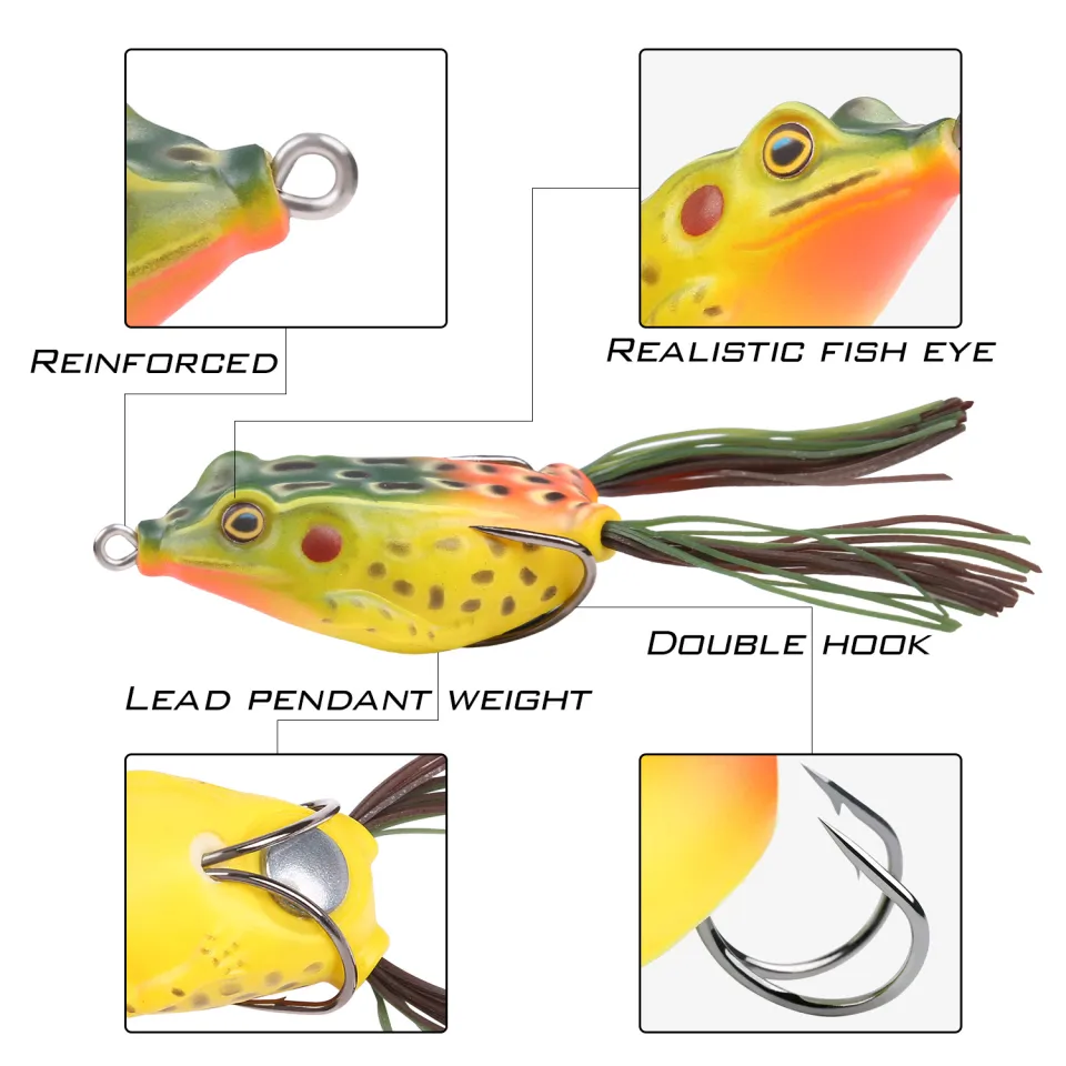 Bass Fishing Lure Silicone Frog Fishing Lure, Hollow Body Frog