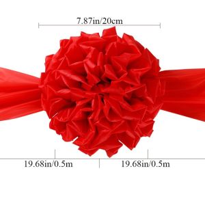 RGFV STORE Lớn Vải đỏ Cắt ruy băng Giao xe Vinh Quang Đồ trang trí Hoa cẩm tú cầu Đạo cụ nhảy vuông Bóng hoa